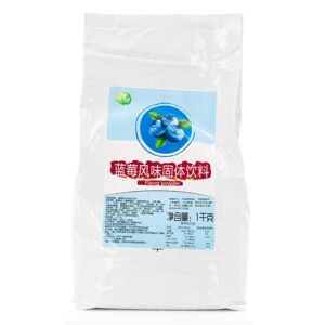 A 1kg bag of blueberry flavor milk tea powder