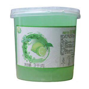 a cans of 3kg lime flavor popping boba