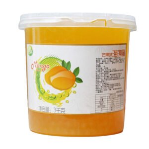 a cans of 3kg mango flavor popping pearls