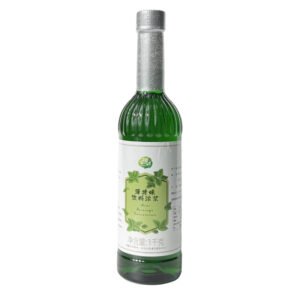 a bottle of mint flavor syrup