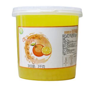 a cans of 3kg orange flavor popping boba