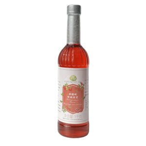 a bottle of pomegranate flavor syrup
