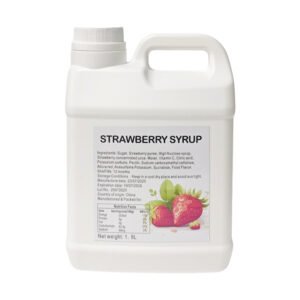 a jar of strawberry flavor concentrate juice