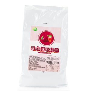A 1kg bag of strawberry flavor milk tea powder