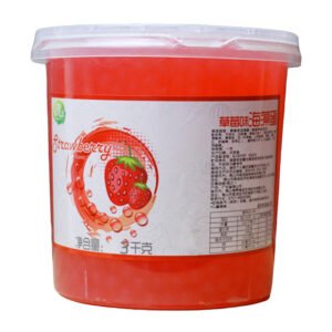 a cans of 3kg strawberry flavor popping boba