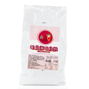 A 1kg bag of strawberry flavor milk tea powder