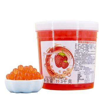 strawberry popping boba